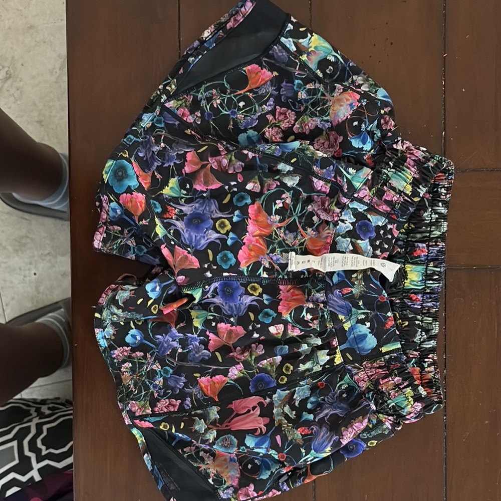 Floral Patterned Athletic Shorts